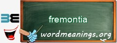 WordMeaning blackboard for fremontia